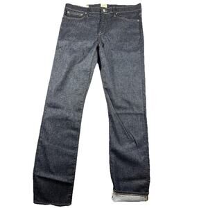 J Crew 770 Jeans Mens 34x32 Indigo Blue Slim Kaihara Japanese Selvedge Straight